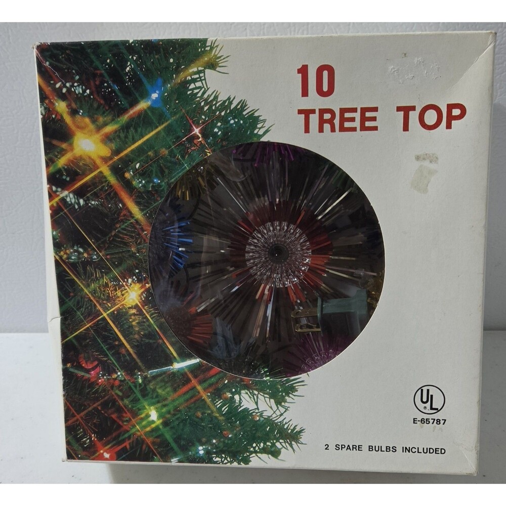 Vintage 10 Tree Top Lighted Ornament Made In Taiwan NEW E-65787